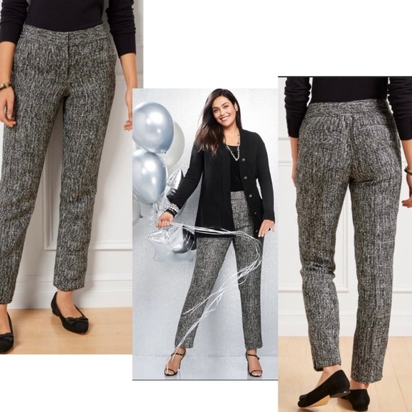 Talbots Pants - Talbots BLACK WHITE HAMPSHIRE ANKLE PANTS - SEQUIN TWEED Sz 8